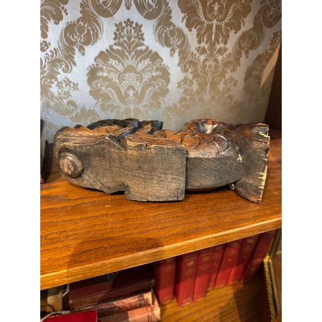19th Century Pair of Antique Carved Wooden Corbels- Classical Dolphin For Sale - Image 5 of 10