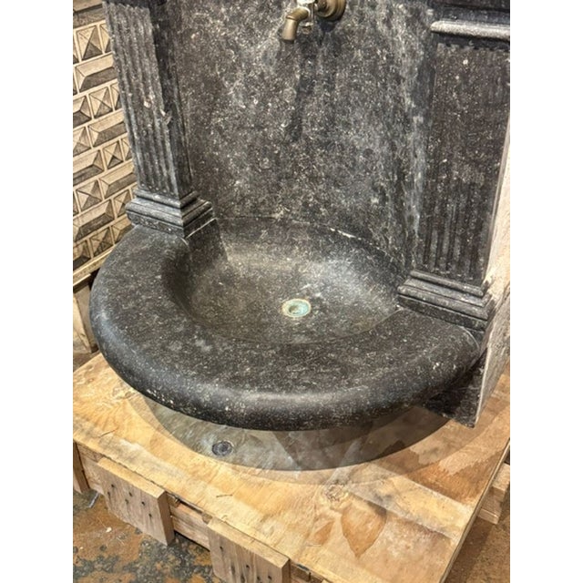 Mid 19th Century Rare 19th C. Belgian Black Marble Wall Fountain For Sale - Image 5 of 10