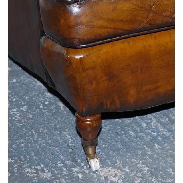 Animal Skin Set of Cigar Hand Dyed Leather Chairs For Sale - Image 7 of 18