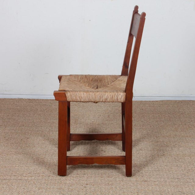 Vintage French Straw-Seated Wooden Chairs, 1950, Set of 6 For Sale - Image 14 of 18