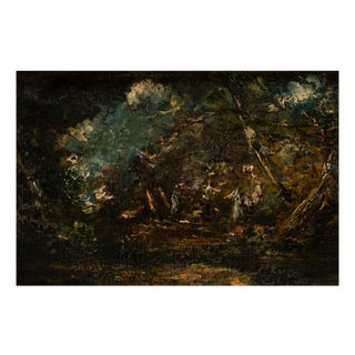 Narcisse Diaz, Romantic Forest Lanscape, Oil For Sale