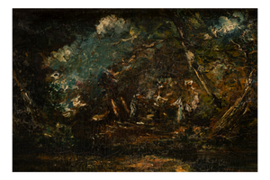 Narcisse Diaz, Romantic Forest Lanscape, Oil