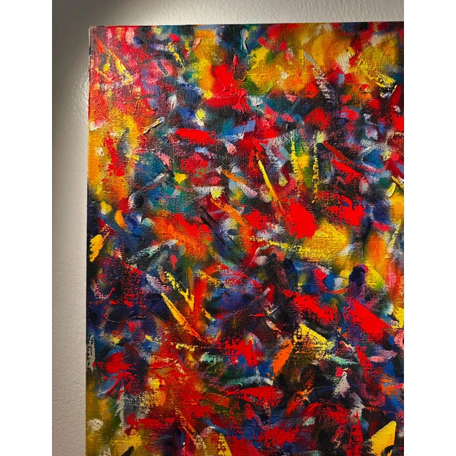 1980s Jon Atac, Expression 2, 1989, Large Oil on Canvas For Sale - Image 5 of 14