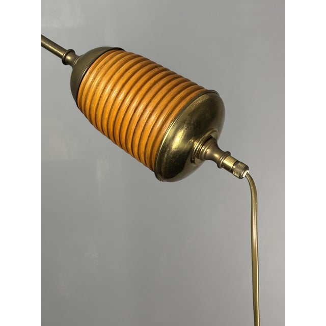 Italian Adjustable Floor Lamp in Pencil Reed, Bamboo, Rattan and Brass, 1970s For Sale - Image 6 of 18