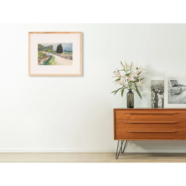 A. Chardeyron, Pines in the Field, 1928, Watercolor on Paper, Framed For Sale - Image 3 of 10