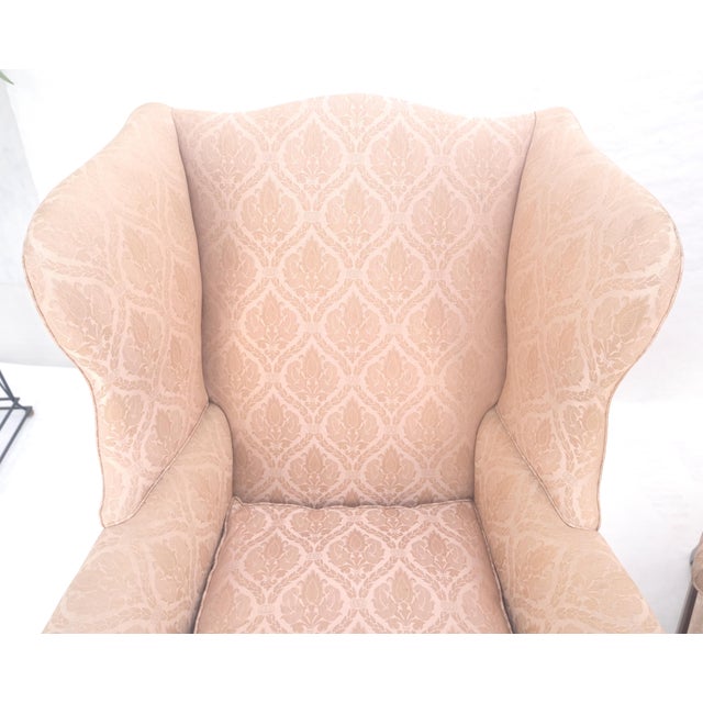 Pair of Kittinger Style Tall Wingback Chairs Mint Frames as is Upholstery For Sale - Image 13 of 15