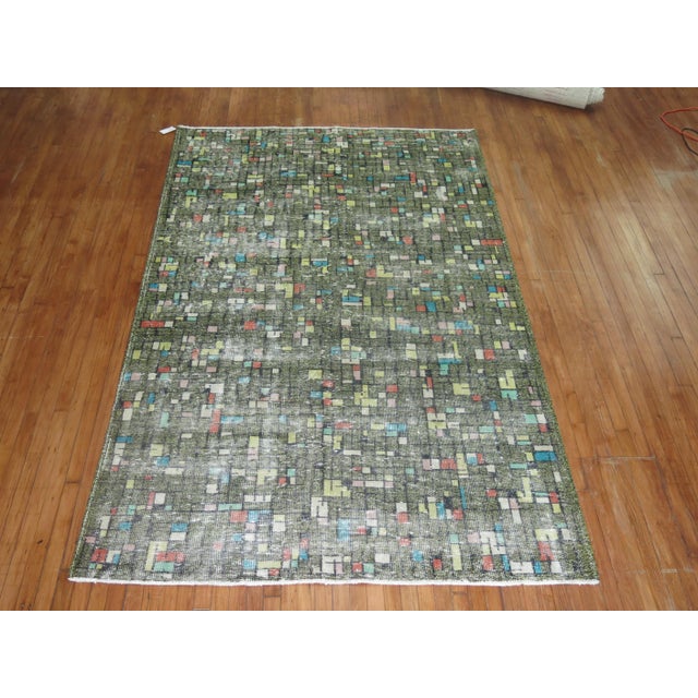 Mid-Century Modern Tetris Turkish Deco Zeki Muren Rug - 5'11" x 9'7" For Sale - Image 3 of 6