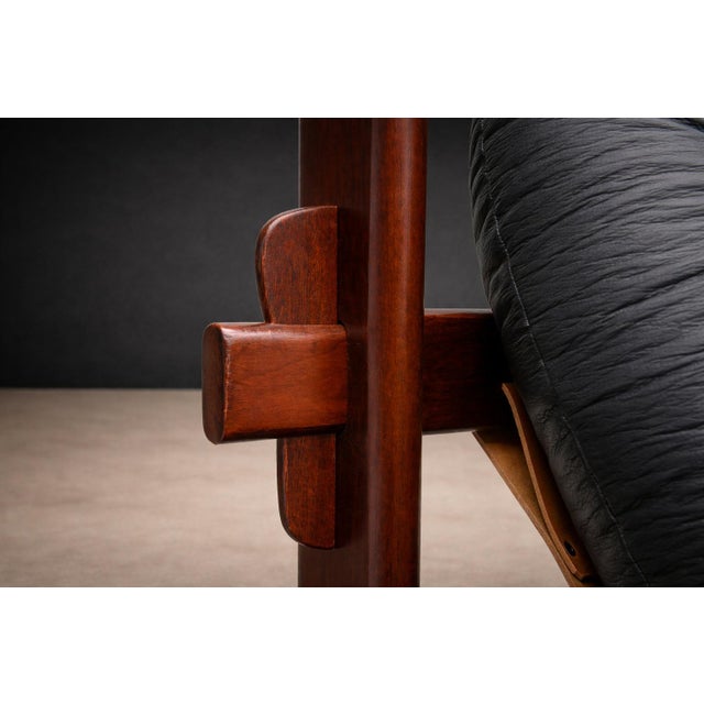 Brazilian Modern Three-Seat Leather Sofa in Rosewood & Leather by Jean Gillon, 1970s For Sale - Image 11 of 14