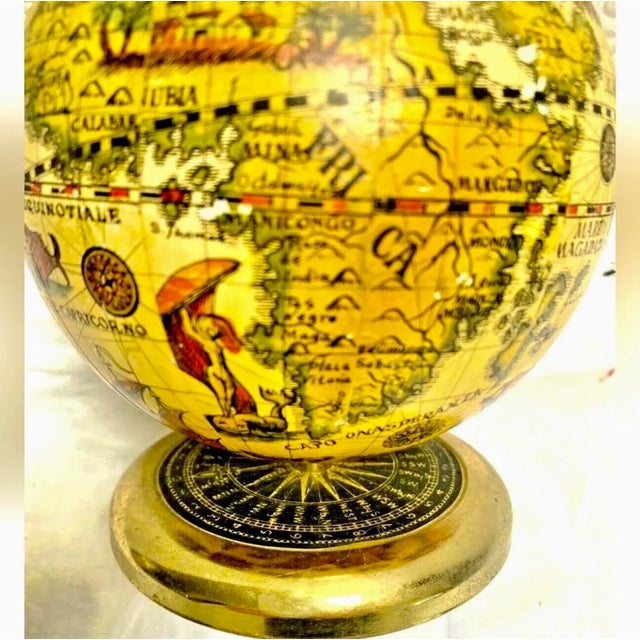 Metal Mid-Century Vintage 1960’s Ancient Globe Paperweight Pen Holder For Sale - Image 7 of 8