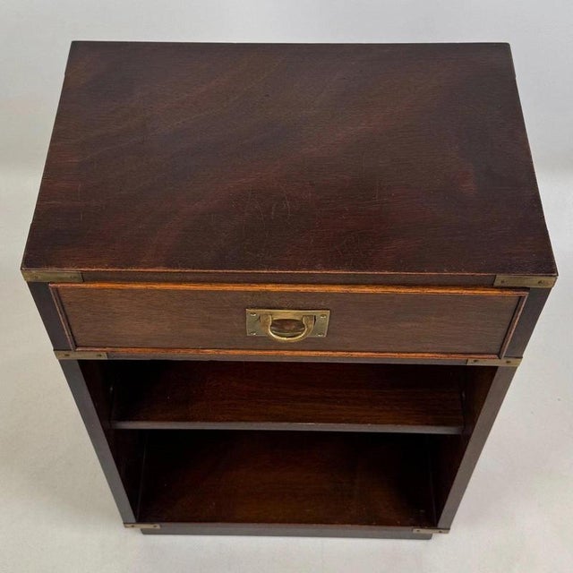 Early 20th Century Antique Campaign Style Mahogany Bookcase Cupboard For Sale - Image 13 of 14