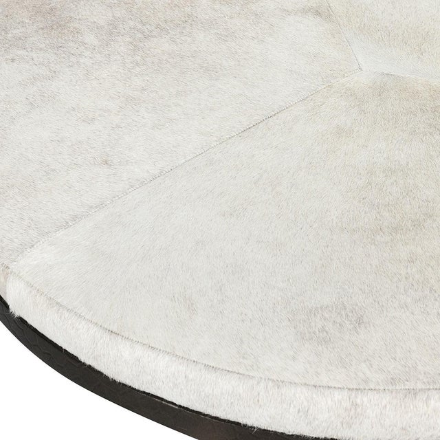 Ivory Hide Modern Ottoman Coffee Table For Sale - Image 4 of 4