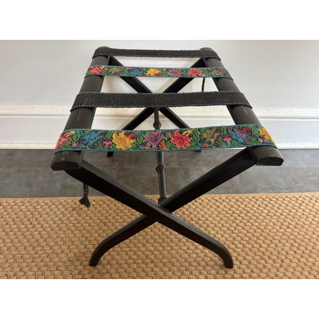Vintage Folding Luggage Rack With Traditional Guatemalan Strap For Sale - Image 4 of 10