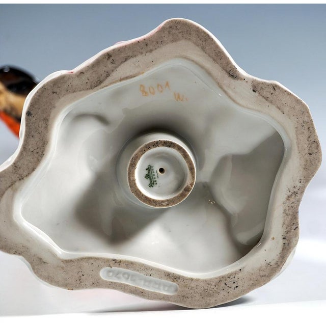 Ceramic Large Mid-Century Porcelain Macaw on Trunk from Rosenthal, Germany, 1957 For Sale - Image 7 of 9