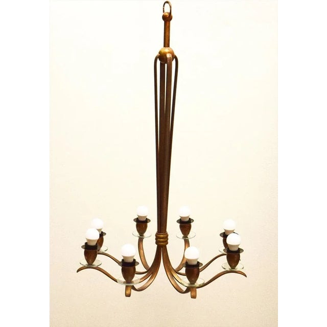 Brass Chandelier, Italy, 1950s For Sale - Image 12 of 12