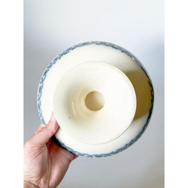 Antique Spode Copeland Blue and White Transferware Compote, Gray Delhi Pattern, Circa 1879 For Sale - Image 9 of 13