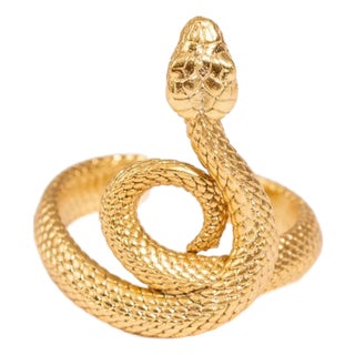 Eternal Serpent Gold Wrap Ring, Size 8 For Sale