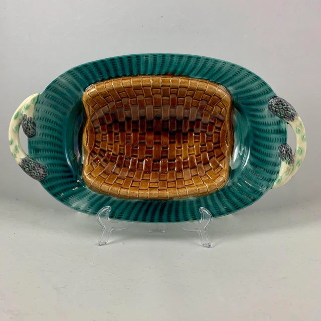 French French Creil Et Montereau Trompe l'Oeil Asparagus Server C.1890 For Sale - Image 3 of 13