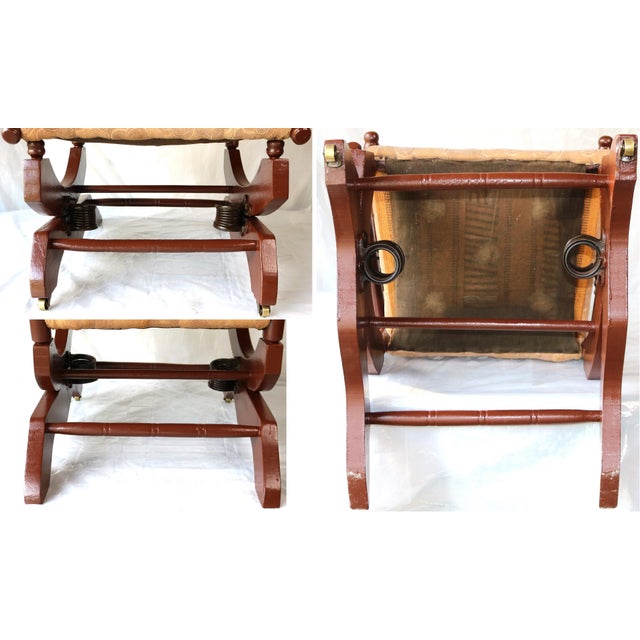 Antique Upholstered Oak Platform Rocker, Circa 1915 For Sale - Image 12 of 12