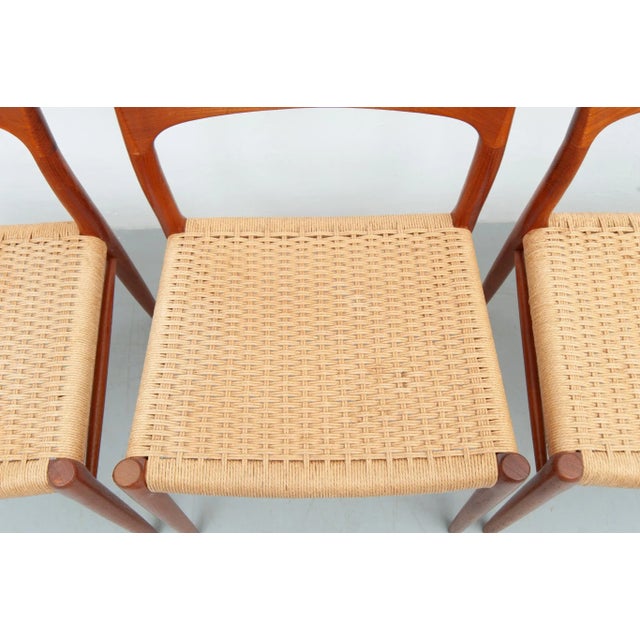 Wood Vintage Dining Chairs in Teak by Niels Otto Møller for J. L. Møller Möbelfabrik, 1950s, Set of 4 For Sale - Image 7 of 17