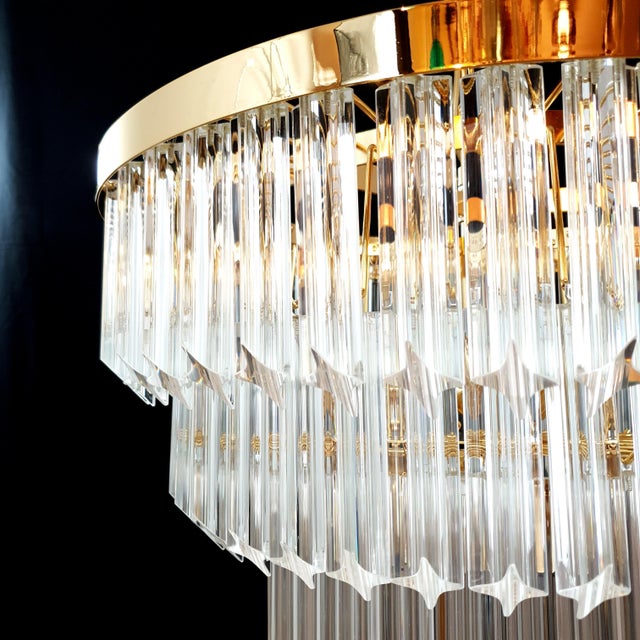 Gold Vintage Murano Chandelier, 1970s For Sale - Image 8 of 9
