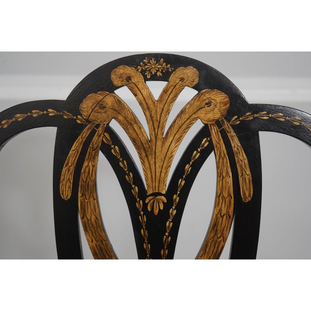 1970s Lousa Braga Paint Decorated Shield Back Armchairs For Sale - Image 5 of 18