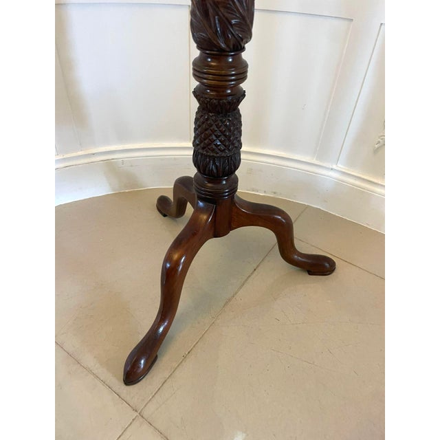 Carved Mahogany Plant Stand, 1860s For Sale - Image 4 of 7