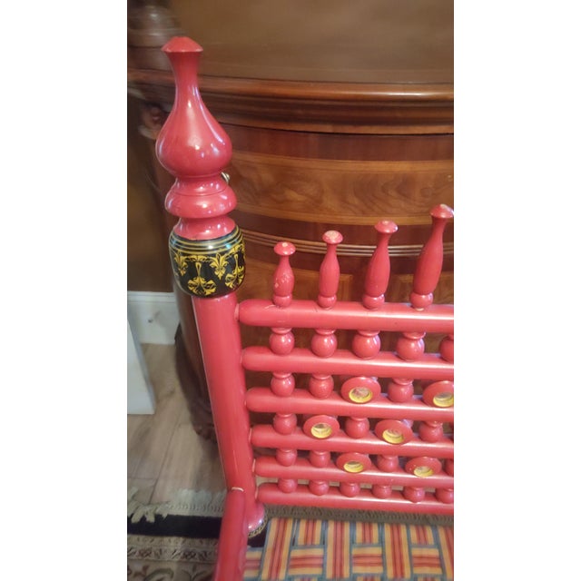 Vintage Pakistani Punjabi Tribal Wedding Chair & Wooden Charpai Cot For Sale - Image 10 of 15