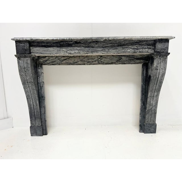 Napoleon III Fireplace in Blue Turquin Marble, 1800s For Sale - Image 17 of 18