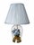 Blue Vintage Blue Floral Glass Terrarium Table Lamp With Pleated Blue Shade For Sale - Image 8 of 8