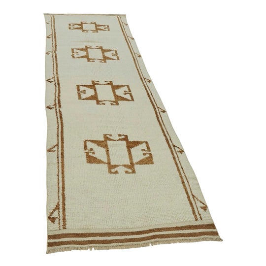 Beige Bohemian Runner Rug For Sale