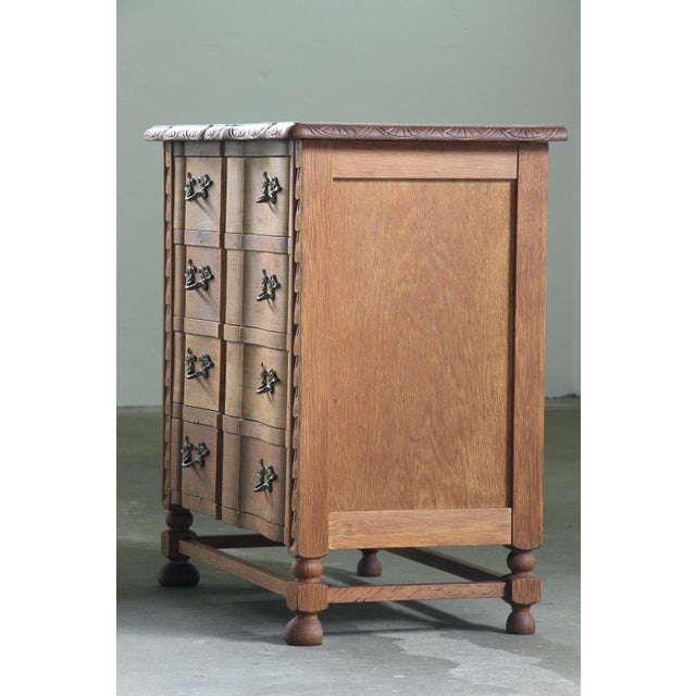 Small Brutalist Danish Oak Chest of Drawers, 1960s For Sale - Image 15 of 16