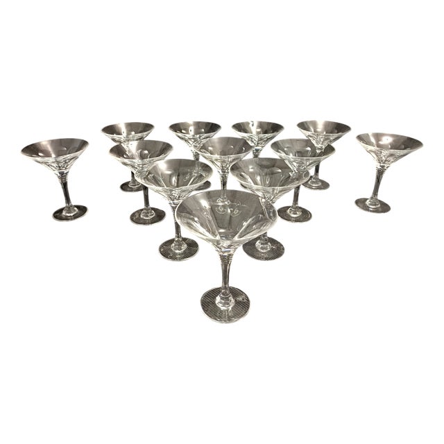 Crystal Martini Glasses by Christinenhutte, Germany, 1970s, Set of 12 For Sale