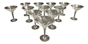 Crystal Martini Glasses by Christinenhutte, Germany, 1970s, Set of 12