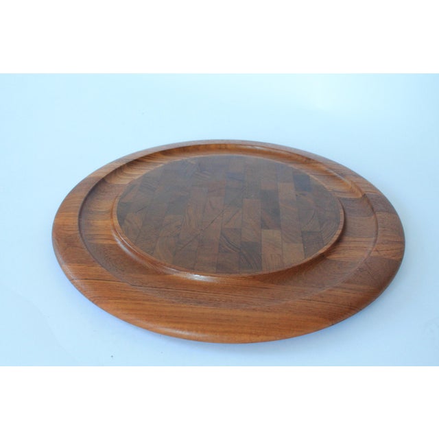 Mid-Century Modern Vintage Kalmar Designs Teak Wood Charcuterie Carving Board For Sale - Image 3 of 7