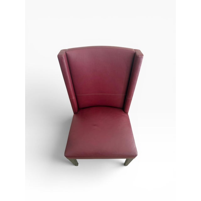 Burgundy Set of 10 Joseph Jeup Modern Burgundy Leather Dining ChairsR For Sale - Image 8 of 10