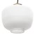 Mid-Century Matte White Opaline Glass Pendant Lamp with Brass Top For Sale - Image 4 of 11