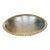 56” Large Oval Etched Brass Hammered Tray With Scalloped Edge For Sale