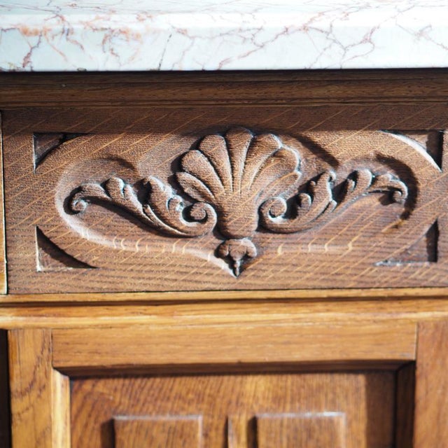 Historicist Buffet with Mirrored Top and Marble Slab, 1920 For Sale - Image 6 of 16