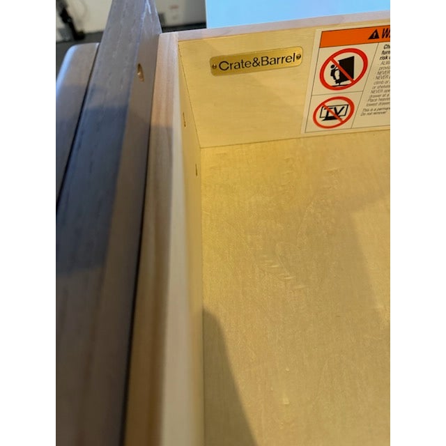 Crate and Barrel Tate 32” Stone Grey 5-Drawer Tall Dresser For Sale - Image 10 of 14