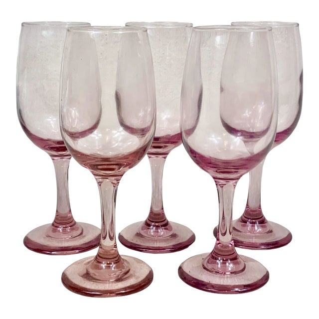 Vintage Pink Wine GlassesSet of 5 Chairish