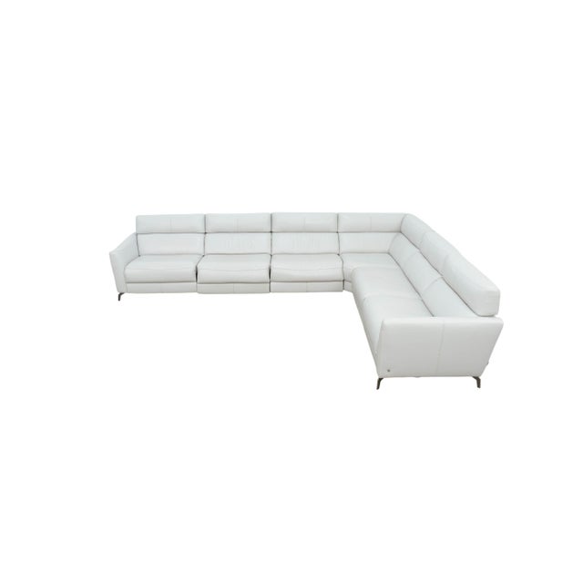 A large-scale leather sectional from Natuzzi Italia, this configuration combines contemporary Italian design, premium...
