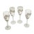 Elegant set of four vintage Perrier-Jouët Belle Epoque champagne flutes, decorated with the house's iconic white Japanese...