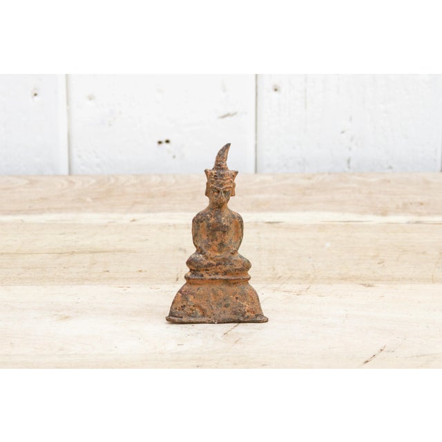 Asian Antique Miniature Patinated Burmese Buddha For Sale - Image 3 of 9