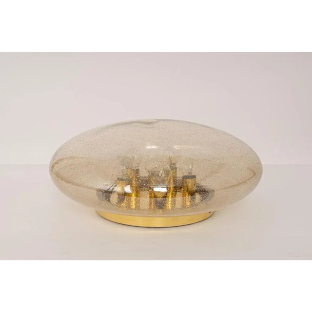 Large Smoked Glass Flush Mount by Limburg, Germany, 1960s For Sale - Image 10 of 11