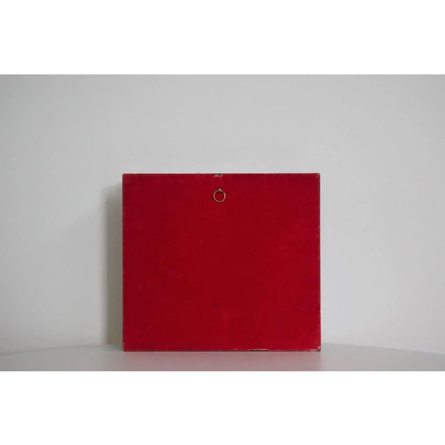 Textile Vintage Small Print in Wooden Frame, 1970s For Sale - Image 7 of 13