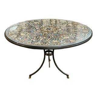 Italian Pietra Dura Inlaid Marble Center Table For Sale