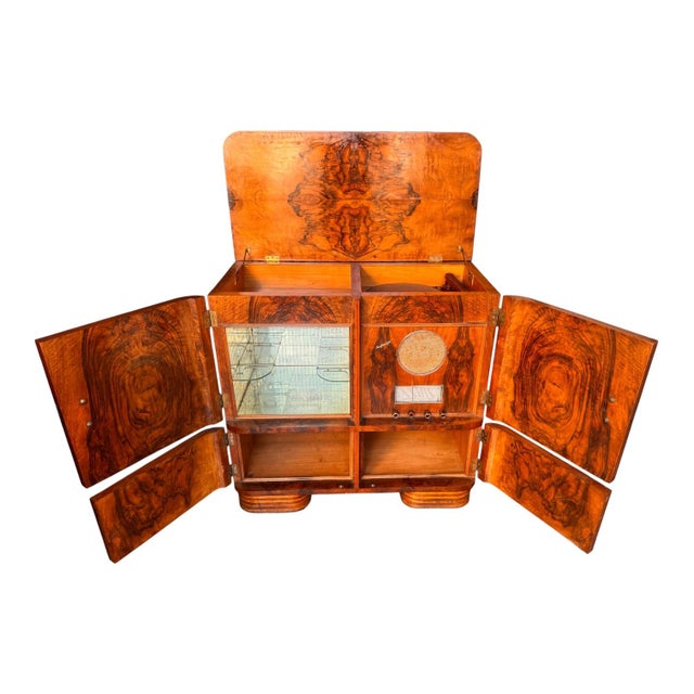 1930s italian art deco magdadyne radio and cocktail cabinet an unusual and highly decorative italian art deco cabinet...
