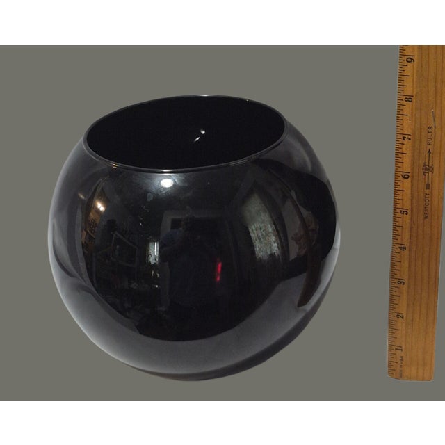 This Mid-Century Modern Dark Amethyst Art Glass Rose Bowl Vase is a stunning piece of handmade Italian art glass. The...