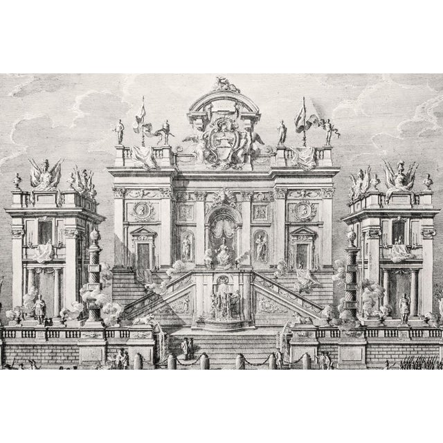 English Title: "Capitol Festively Decorated" Beautiful Proof, showing the apparatus for firework built by the “Cav. e...