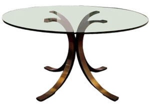 Dining Table Model T69 in Brass-Plated Iron by Eugenio Gerli and Osvaldo Borsani for Tecno, 1970s